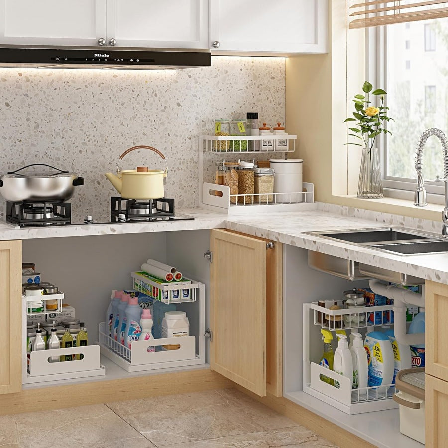 Pull-out Kitchen Countertop Storage Organizer Rack