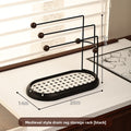 Vintage-Style Kitchen Cloth Rack Countertop Sink Dishwashing Sponge Draining Rack Multifunctional Storage Rack Towel Organizer