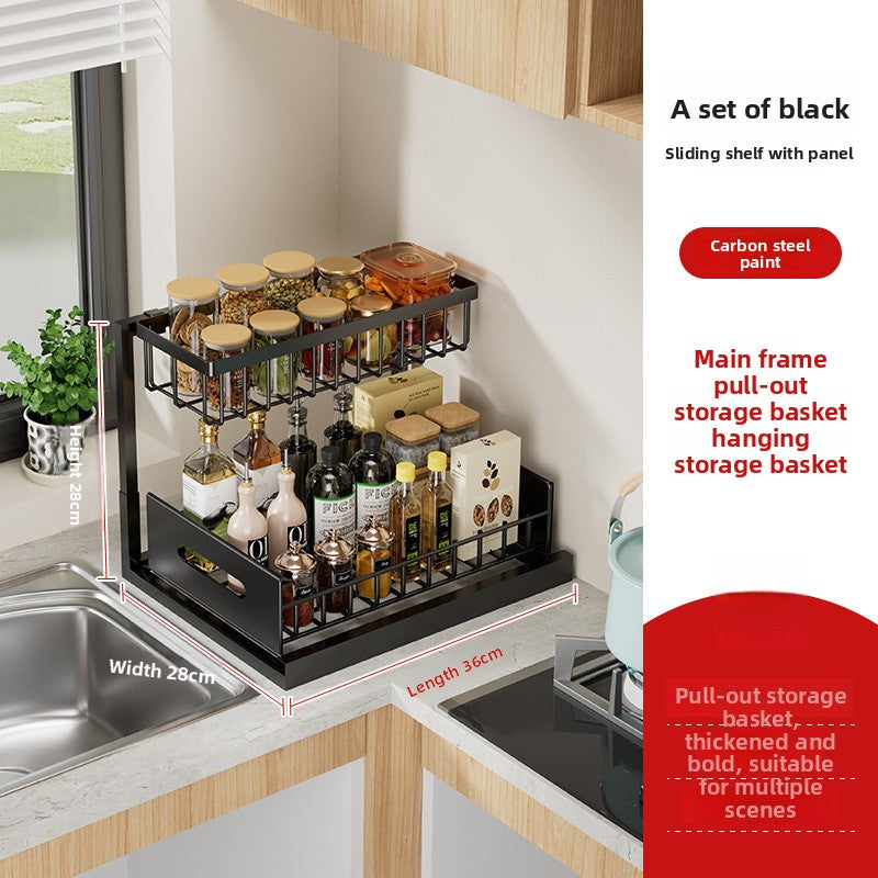 Pull-out Kitchen Countertop Storage Organizer Rack